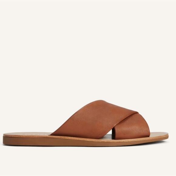 NWT Everlane Day Crossover Leather Sandal Sienna Brown Tan Flats Women's 7 - Picture 3 of 10
